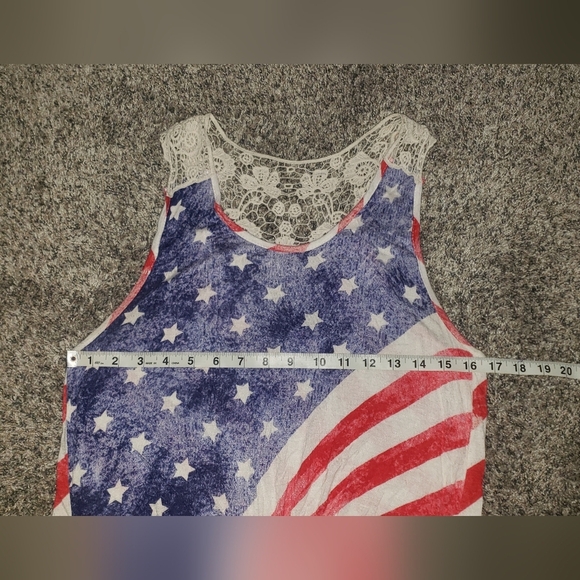 Rue21| Patriotic American Flag Tie Front Tank Top - Picture 2 of 5